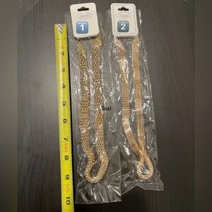 Chunky Mesh Vintage Choker Herringbone Necklace Fine Mesh 18KT.G.P Retro 80s NEW